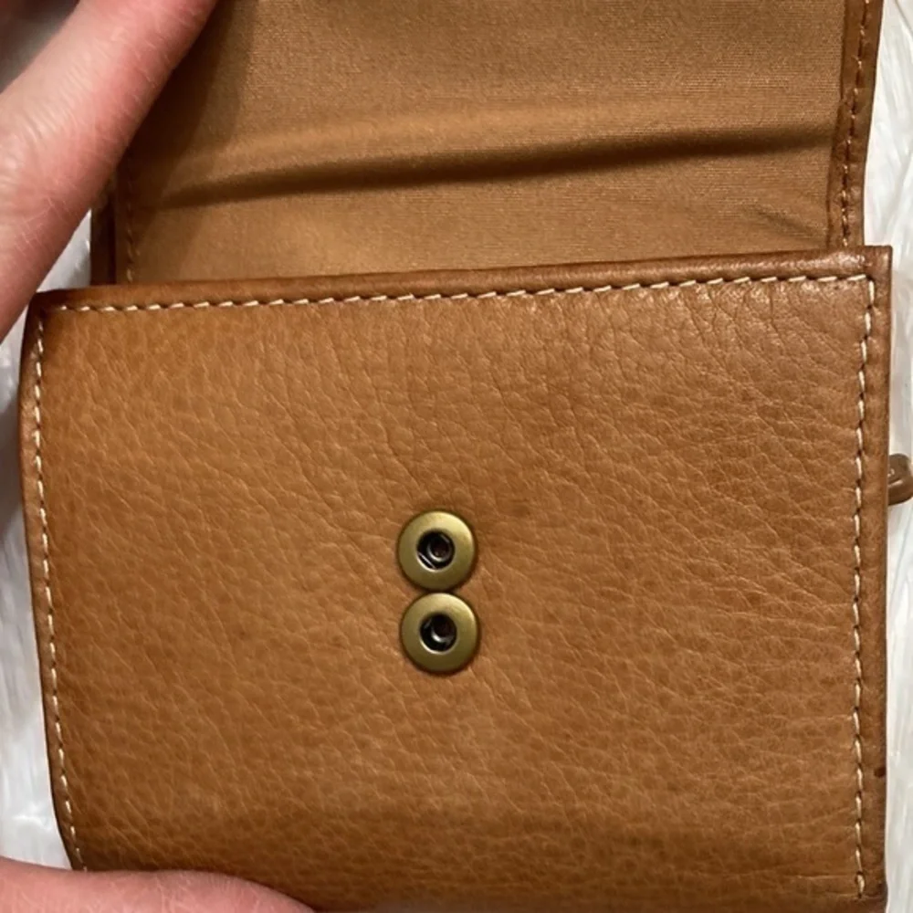 Fossil brown leather patchwork wallet